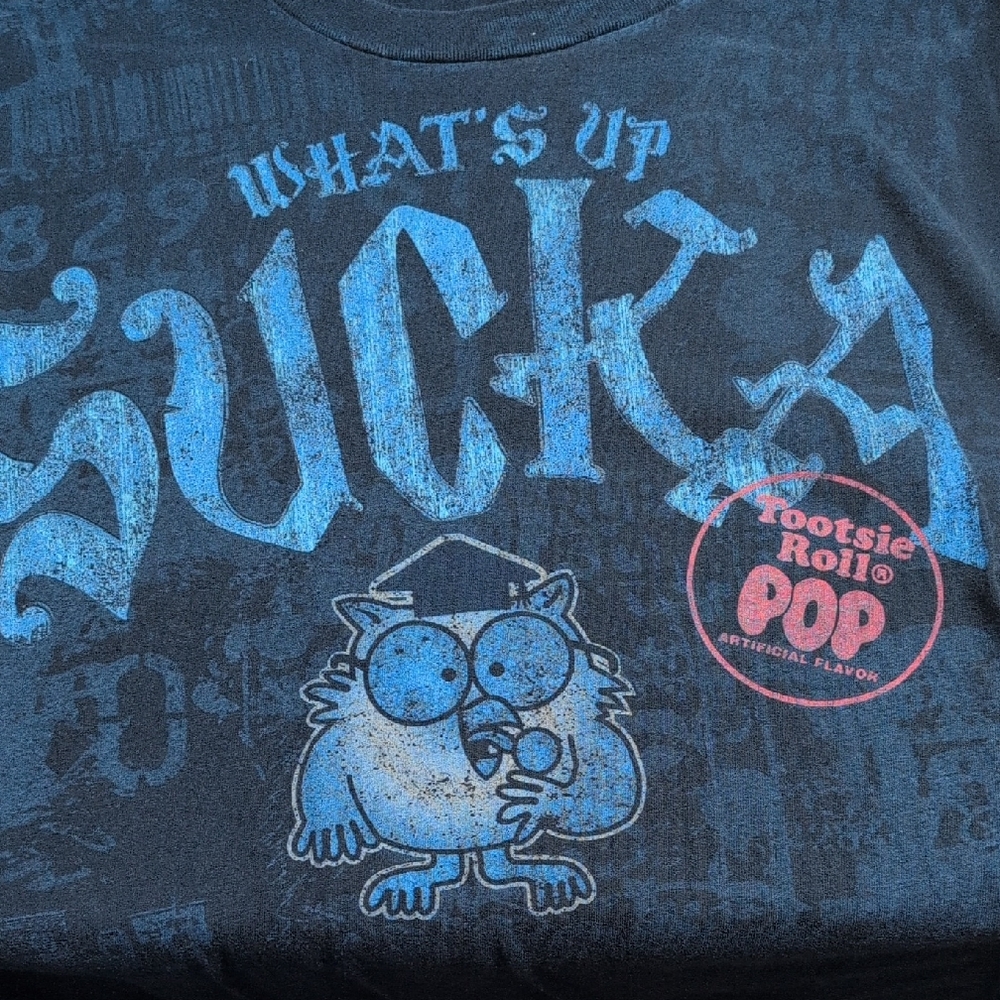 Alstyle Navy Graphic Vintage Tee - Picture 1 of 2